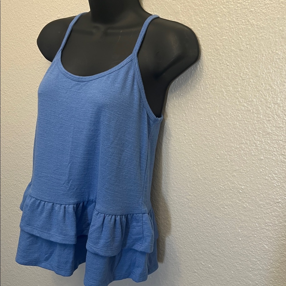 LOFT Blue Layered Ruffle Cami Tank - Picture 2 of 5